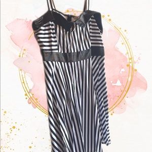 Black and white striped dress
